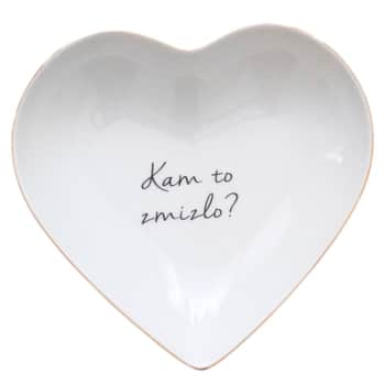 Porcelánový tanierik v tvare srdca Kam to zmizlo? 16 cm