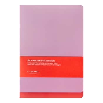 Linajkovaný zápisník Softcover Coral / Lilac – set 2 ks