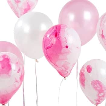 Nafukovacie balóniky Pink Marble - 12 ks