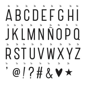 Set písmen a symbolov pre Lightbox: Basic