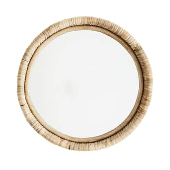 Okrúhle zrkadlo v bambusovom ráme Natural