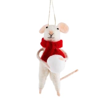 Vianočná ozdoba Mouse with Snowball