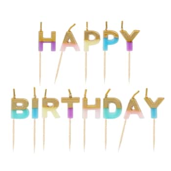 Tortové sviečky Happy Birthday Pastel