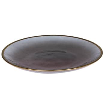 Sklenený tanier Grey Golden Edge 20 cm