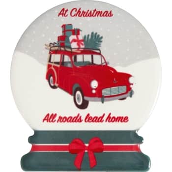 Keramický magnet Christmas Car Red - set 4 ks