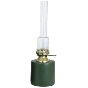 Sklenená petrolejová lampa Straight Green Small