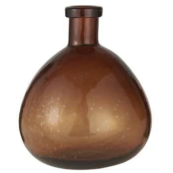 Sklenená váza Balloon Brown Glass 26 cm