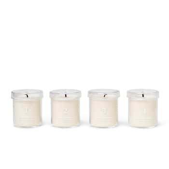 Vonné adventné sviečky v skle White - set 4 ks