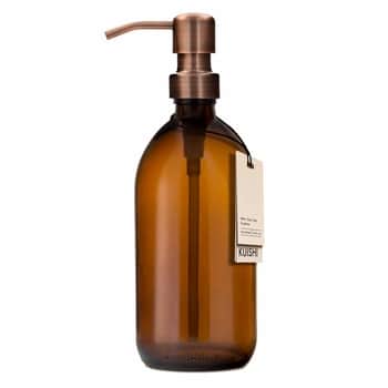 Sklenený zásobník na mydlo s nerezovou pumpičkou Amber Bronze  500 ml