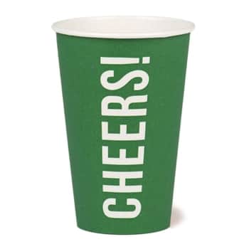 Papierový kelímok Cheers Green 455 ml - set 8 ks