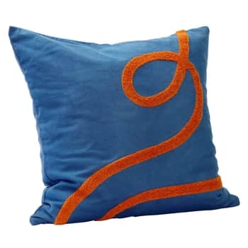 Bavlnený vankúš s výplňou Wave Blue/Orange 50x50 cm