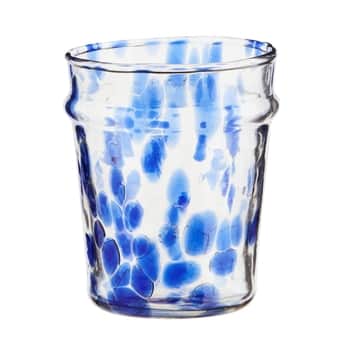 Pohár na vodu z brokového skla Blue/Clear 200 ml