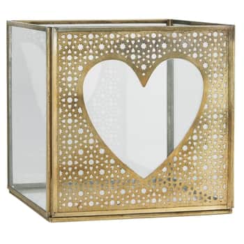Sklenený box Heart Metal Glass