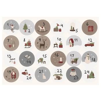 Adventné samolepky s číslami 1-24 Christmas Calendar