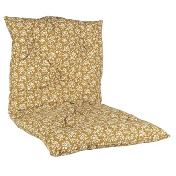 Bavlnený matrac na stoličku Laura Brown Flowers 50x100 cm