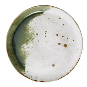 Dezertný tanier White/Green/Natural 21 cm