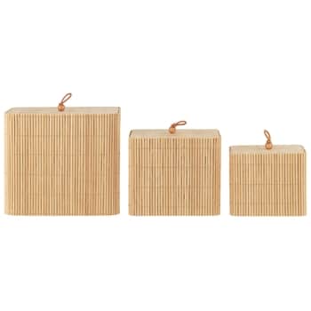 Bambusový úložný box Square - set 3 ks