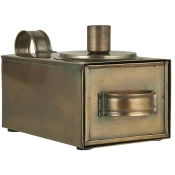Kovový svietnik s úložným boxom Brass