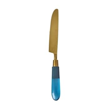 Nerezový nôž Brass/Resin Blue