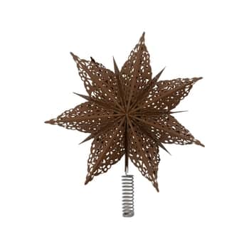 Vianočná ozdoba / špička na stromček Star Brown 30 cm