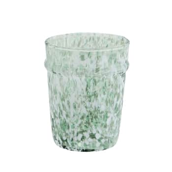 Sklenice na vodu z brokového skla White/Green 200 ml