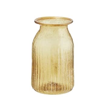 Váza z recyklovaného skla Yellow 13 cm