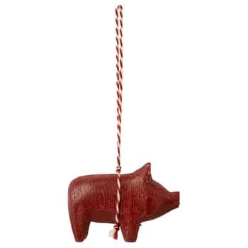Závěsná vánoční ozdoba Pig Red