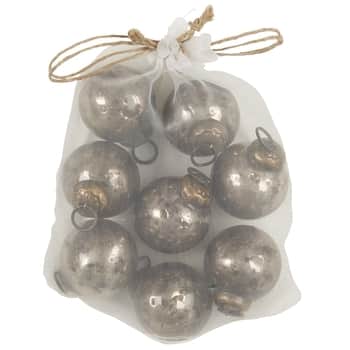 Vianočná ozdoba Pebbled Silver Look - set 8 ks