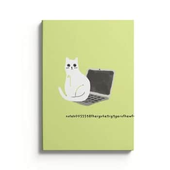 Linajkový notes Laptop Cat