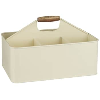 Plechový úložný box s priehradkami Cream