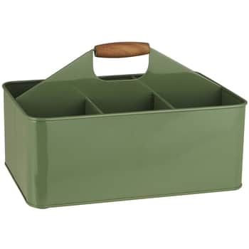 Plechový úložný box s priehradkami Green