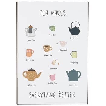 Plechová ceduľa Tea makes everything Better