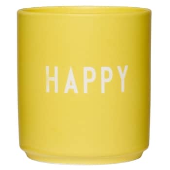 Porcelánový hrnček Yellow Happy 300 ml