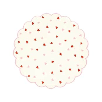 Papierový tanier Heart pattern – set 8 ks