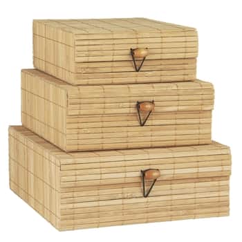 Bambusový úložný box – set 3 ks