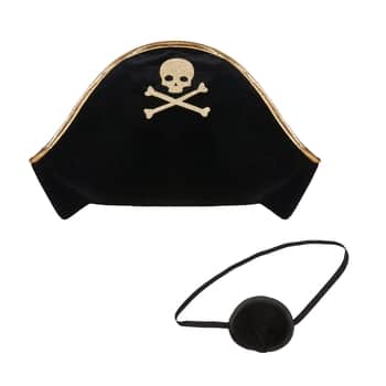 Pirátsky klobúk a páska cez oko