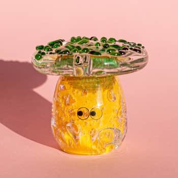 Sklenená figúrka Crystal Blob Shroom Kiwi