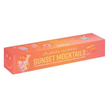 Drevené miešadlo s kryštálikmi cukru Sunset Mocktail – set 6 ks