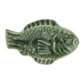 Kameninový talířek ve tvaru ryby Dark Green